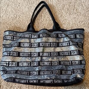 Victoria's Secret Black and Silver Tote